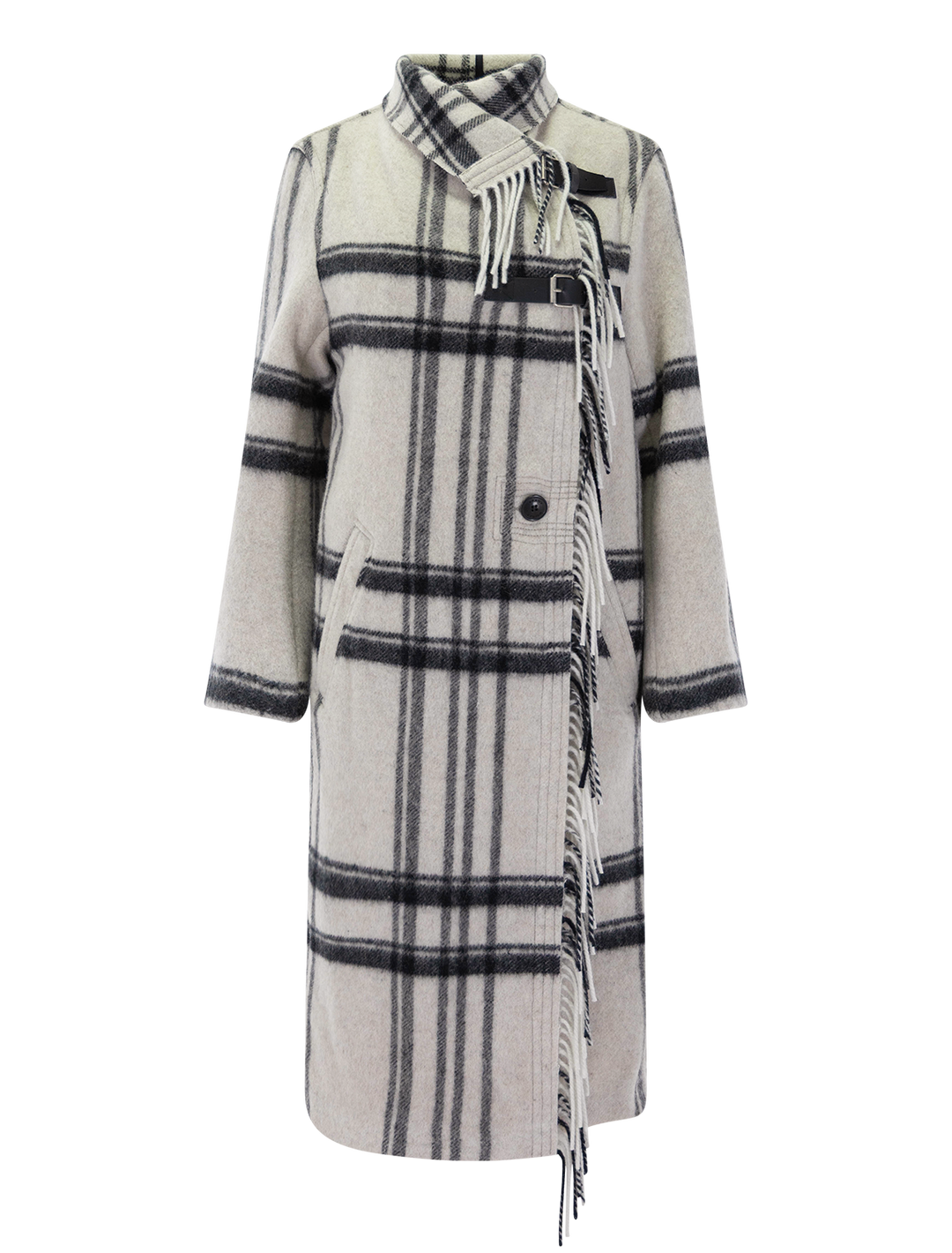 gihan coat in ecru and black