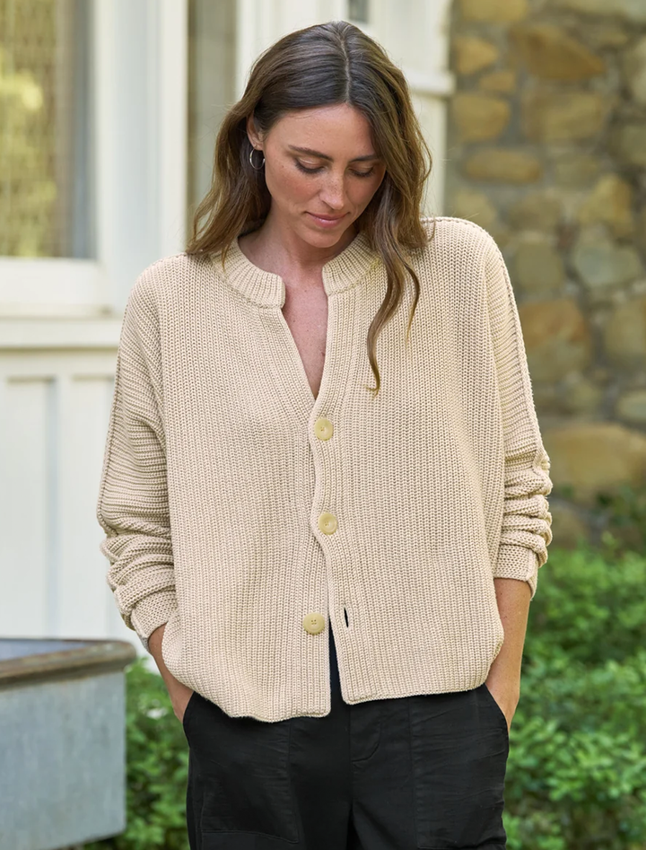 montecito cardigan in sand