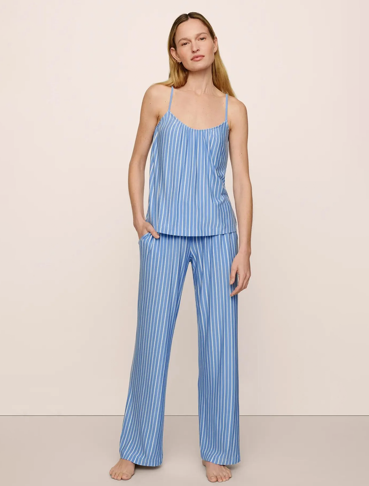 gisele printed cami and pant pj set in nordic stripes