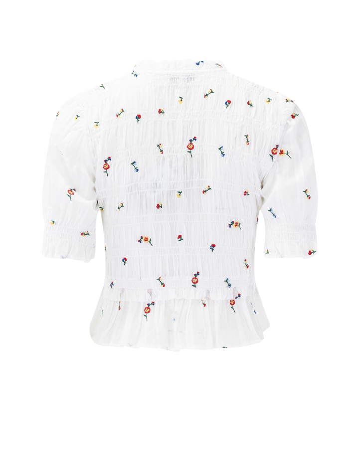 fontaine top in embroidered wildflowers
