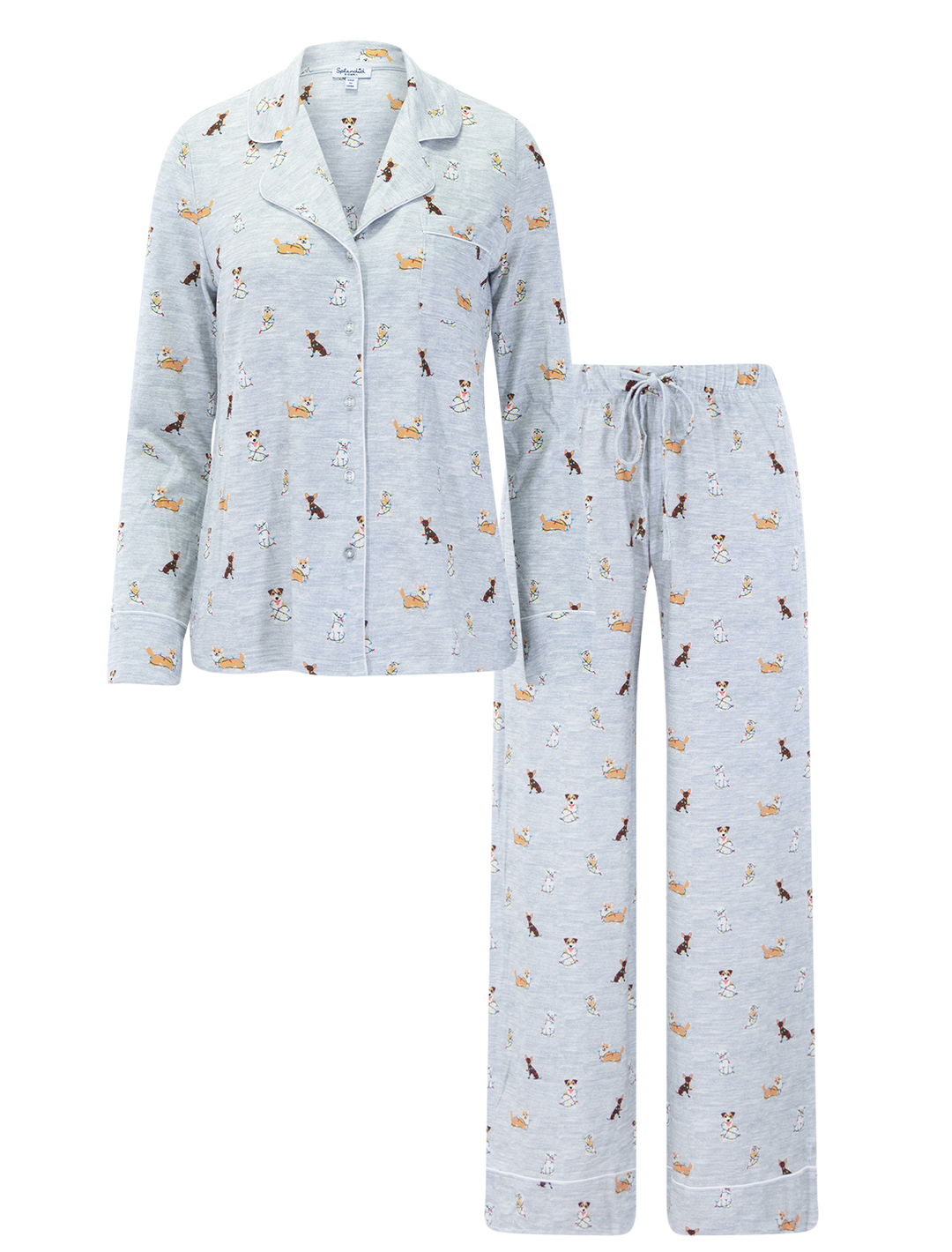 flora pillow soft twinkling dogs pj set