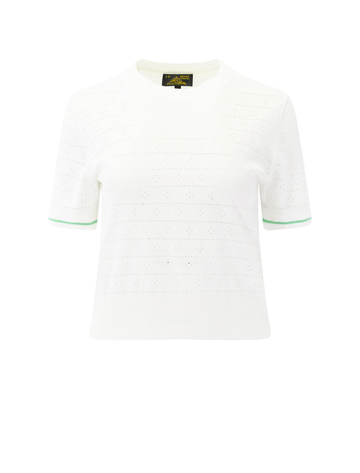 silva short sleeve sweater in off white