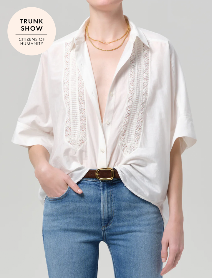 claire shirt with lace inset