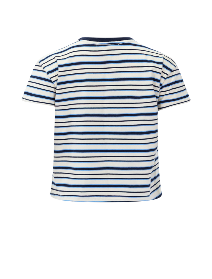 dawn stripe tee in navy pacific