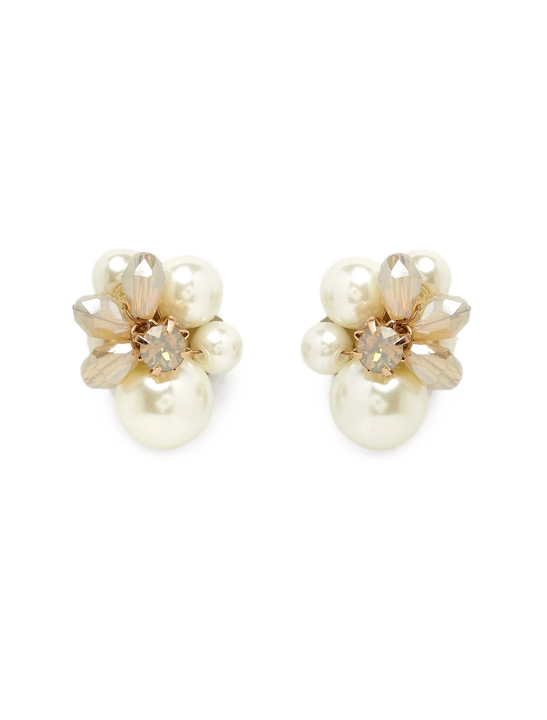pearl beaded cluster studs