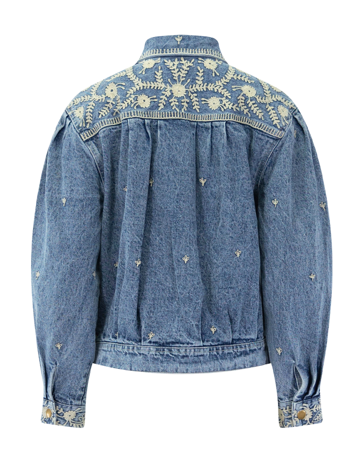 loretta embroidered jacket in blue haze
