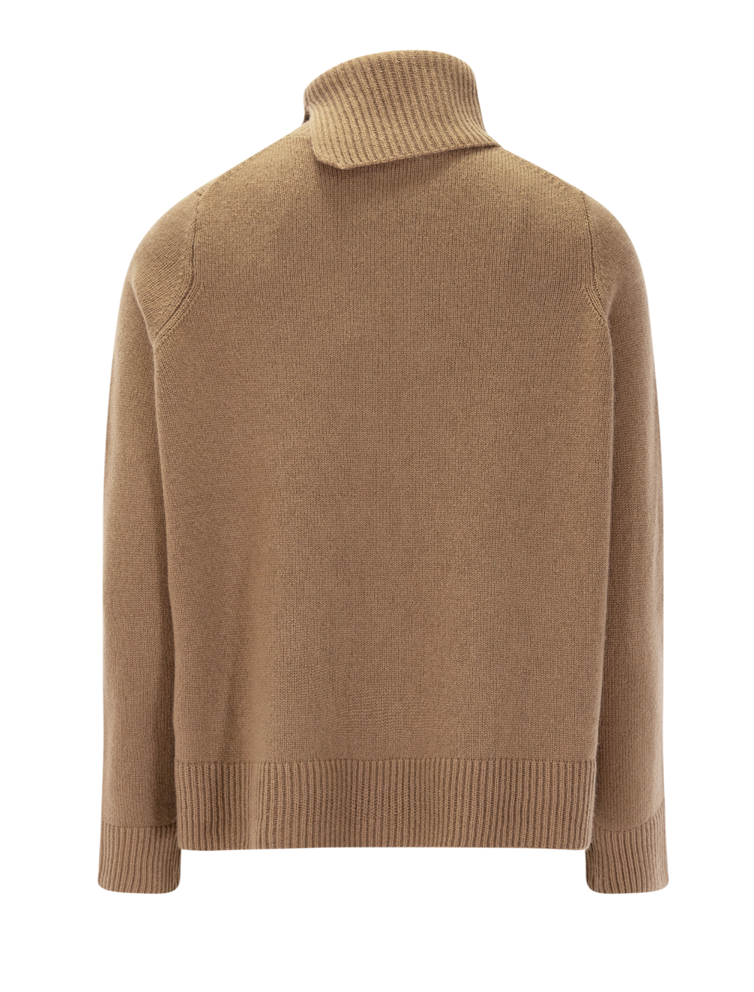 swing turtleneck slit sweater in camel