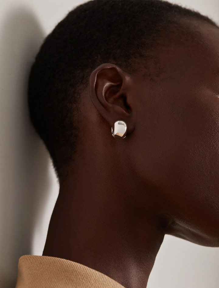 mini gemma hoops in silver