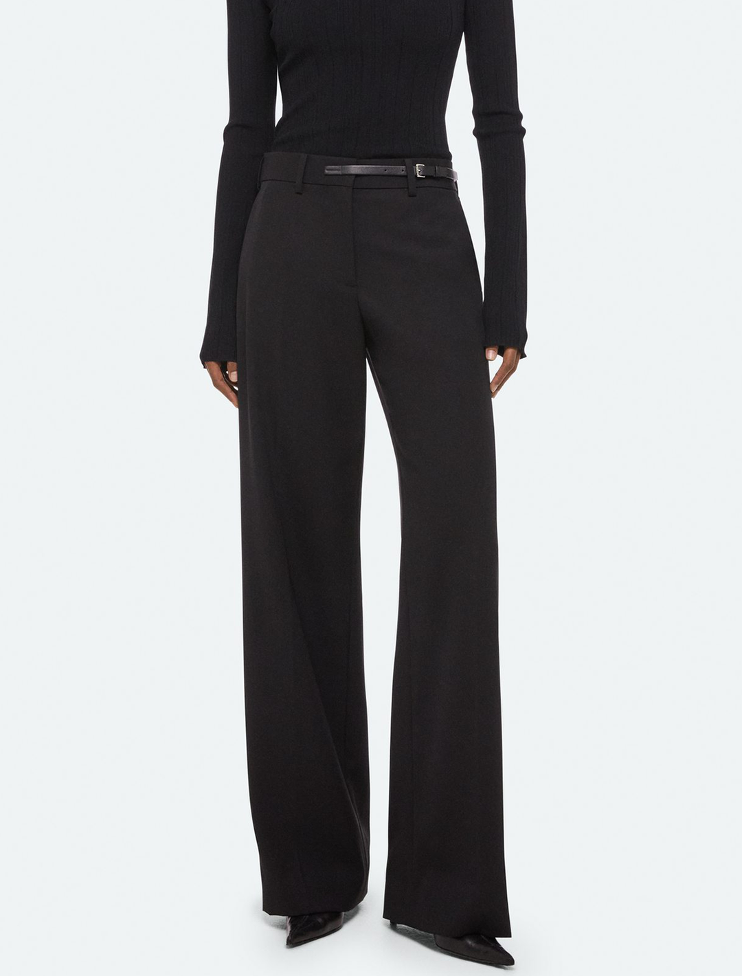 belted trousers in black
