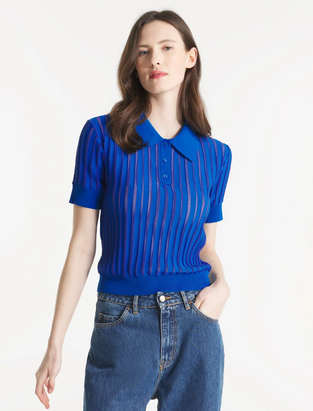 sally sweater in vivid blue