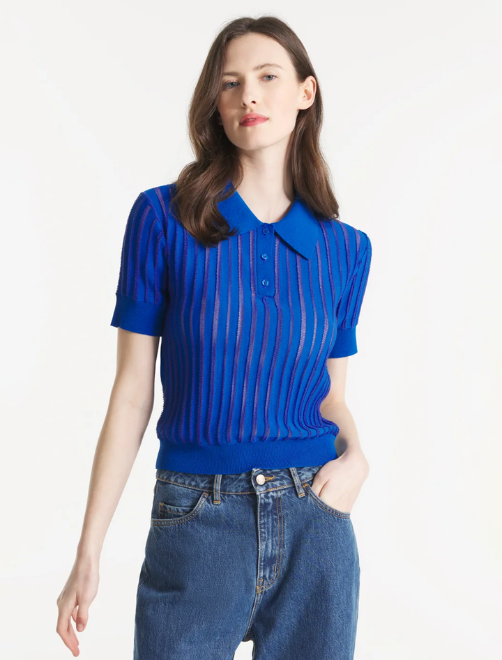 sally sweater in vivid blue