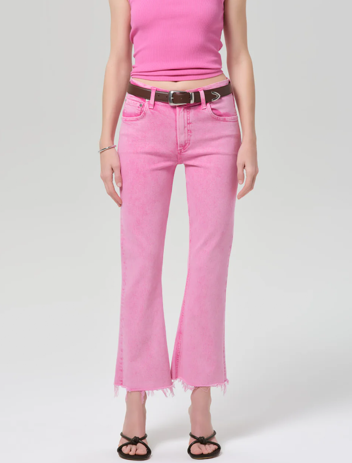 goldie kick flare ankle in raspberry