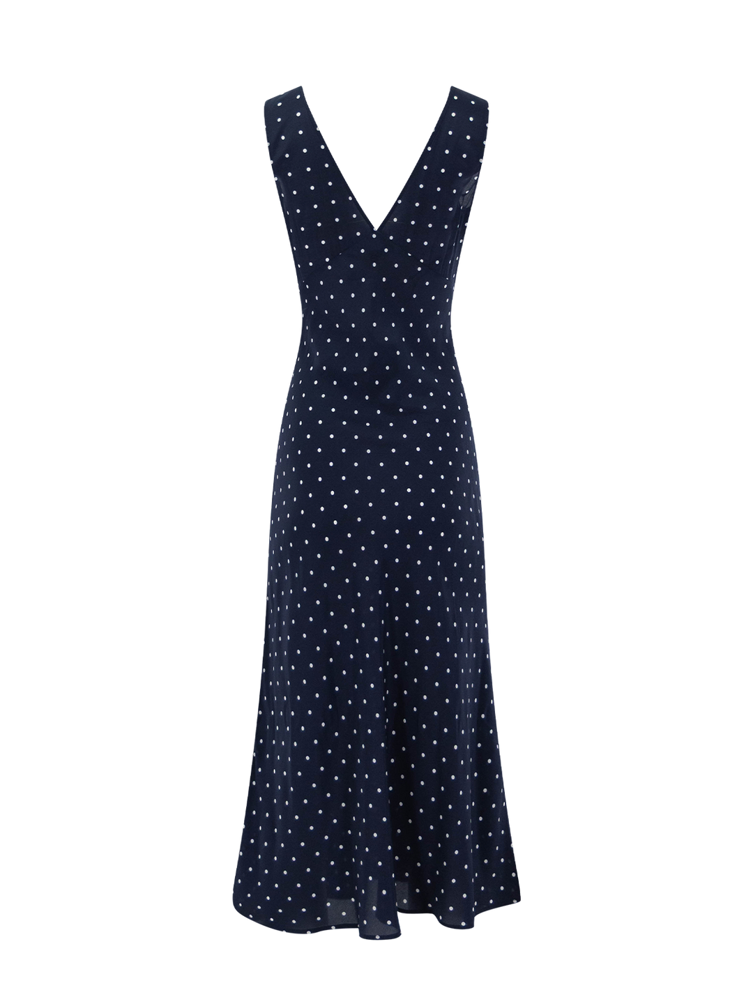 audrina dress in navy polka dots
