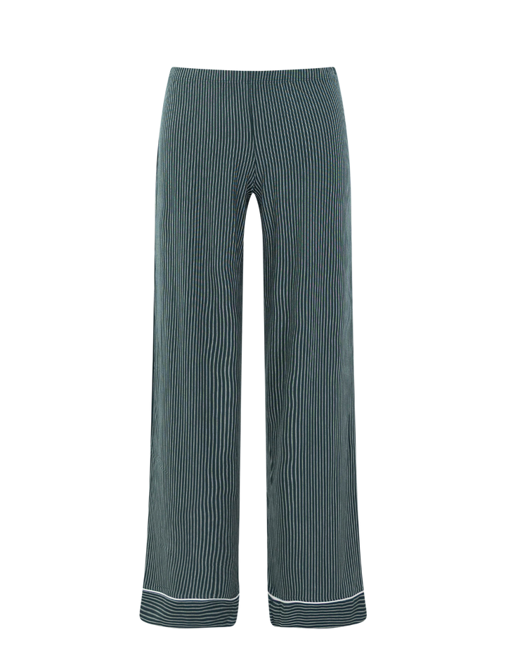 gisele pajama set in holly pine and ivory stripe print