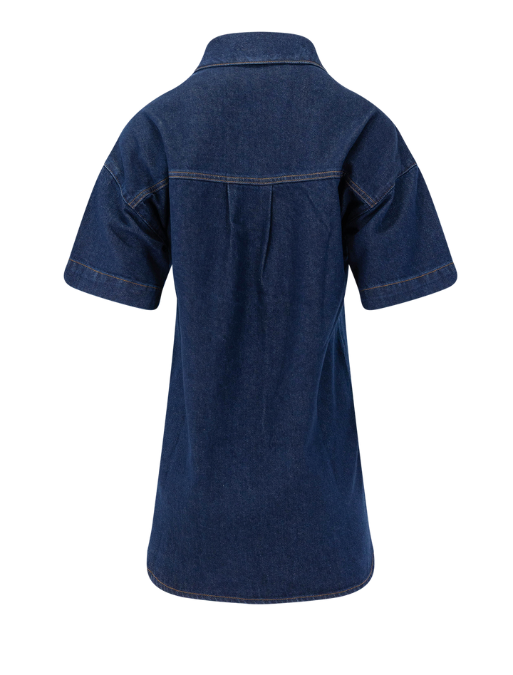 nimaya dress in blue denim