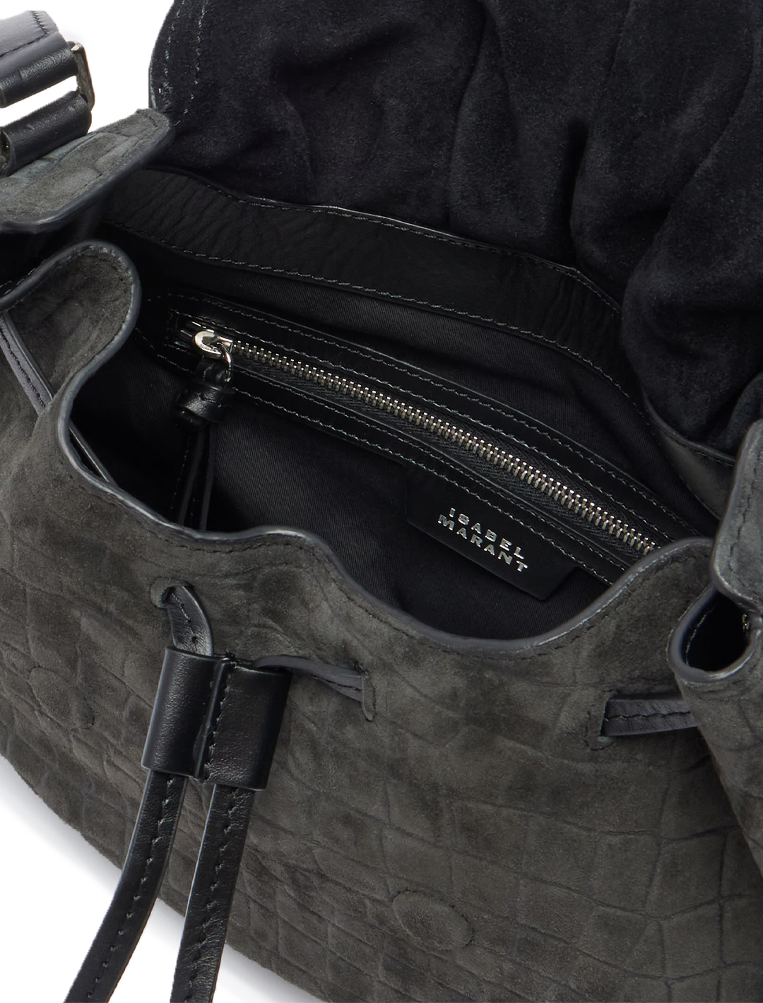bolton bag in black croco suede