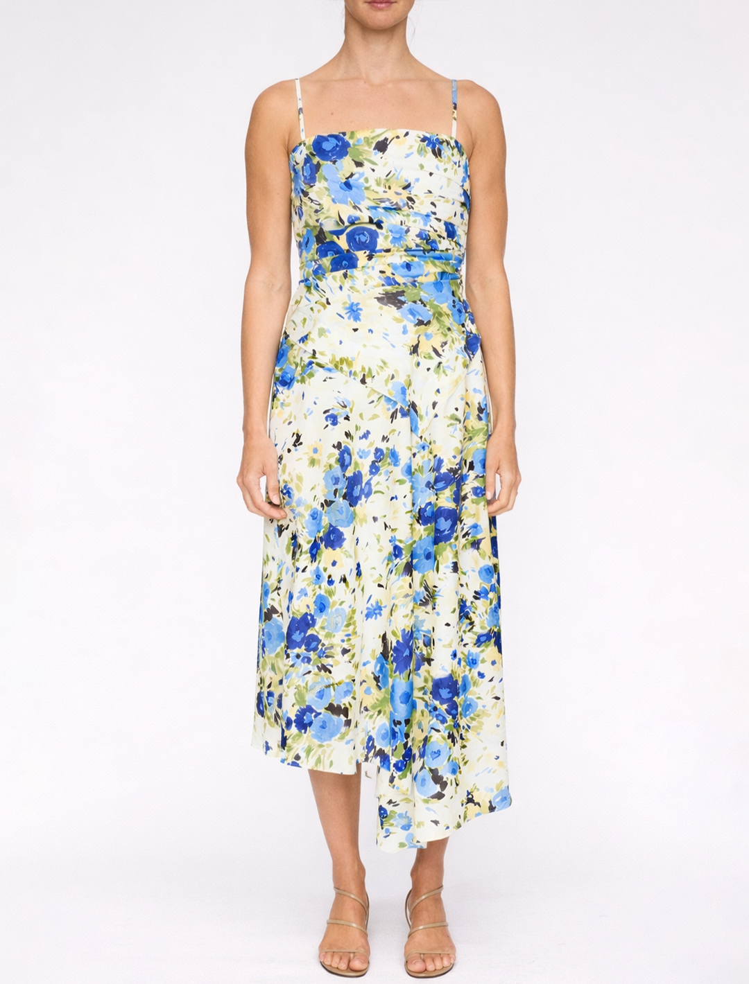 peyton dress in butter and capri blue floral