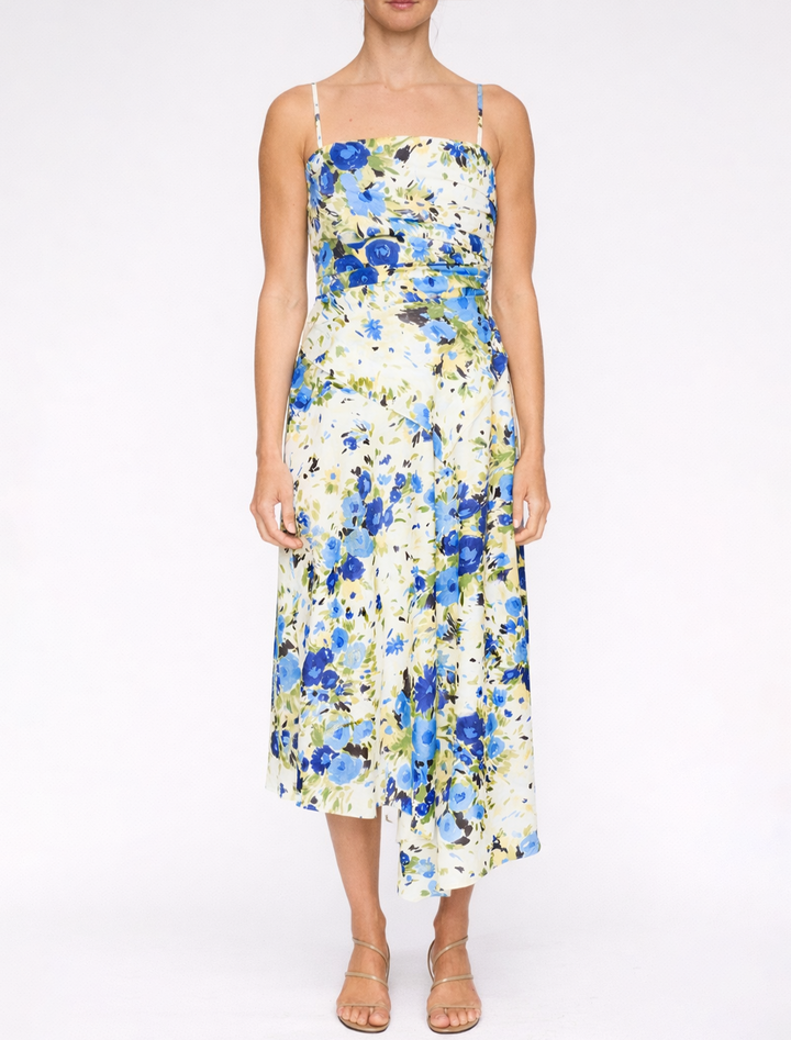 peyton dress in butter and capri blue floral