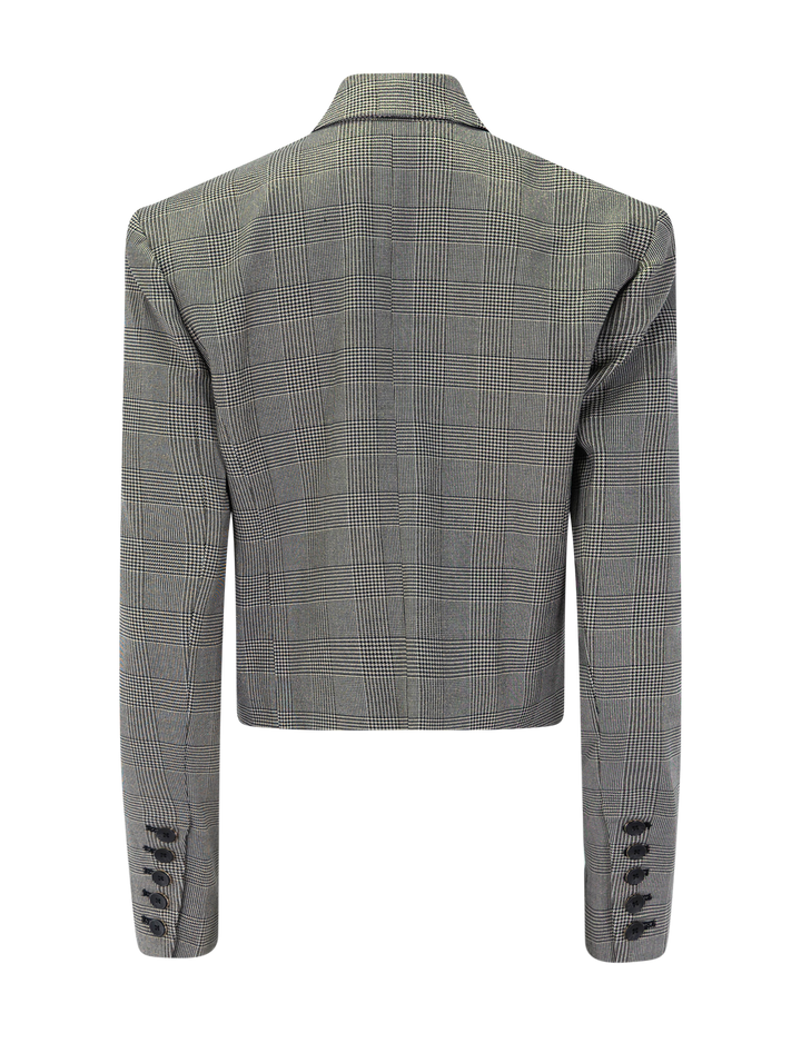 lila boxy blazer in lurex glen plaid