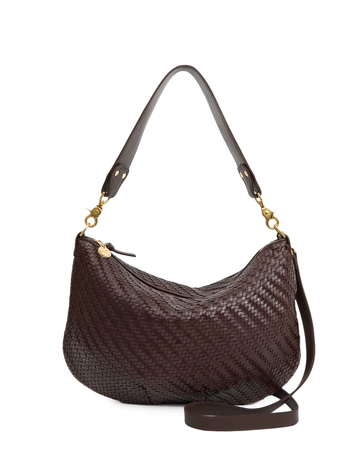 moyen messenger in chocolate woven zig zag