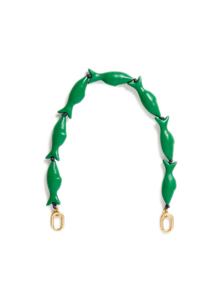 shortie strap in emerald sardine