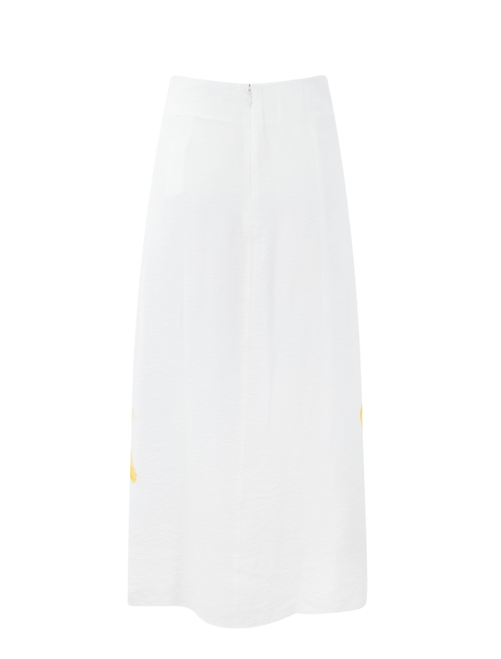 painted abstract draped skirt