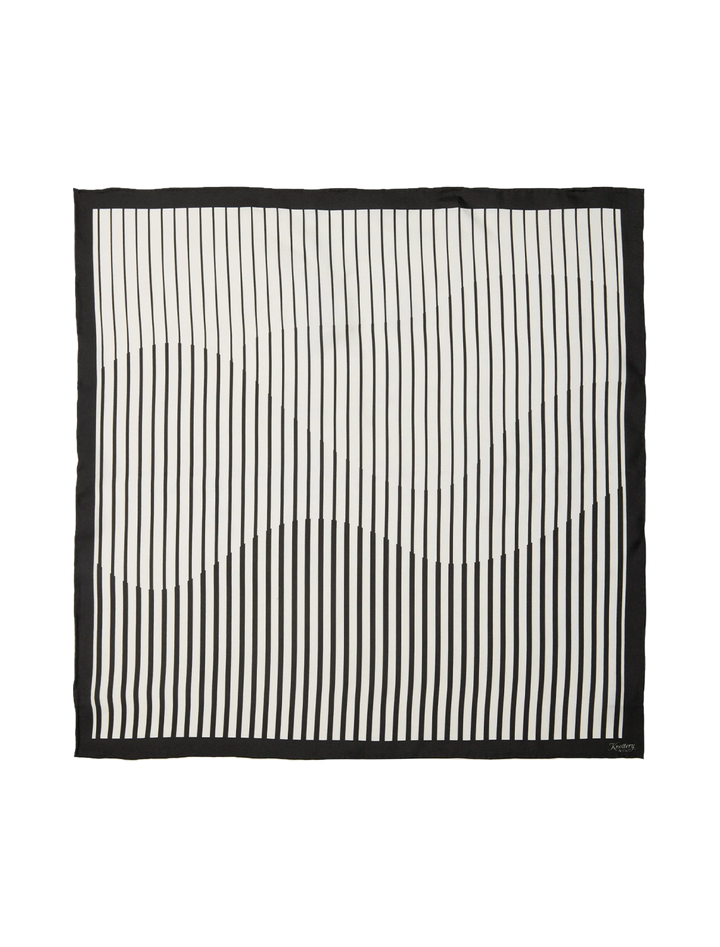 pinstripe silk bandana in black and white