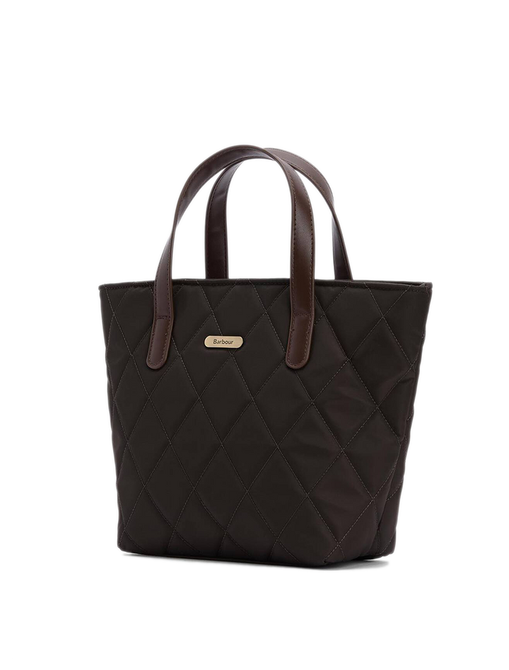 mini quilted tote bag in olive