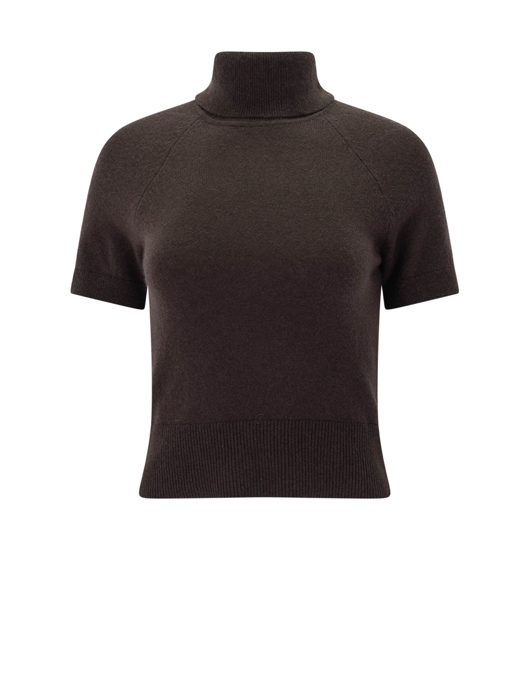 tori cashmere short sleeve turtleneck in java
