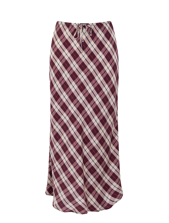 silvia maxi skirt in warm plaid