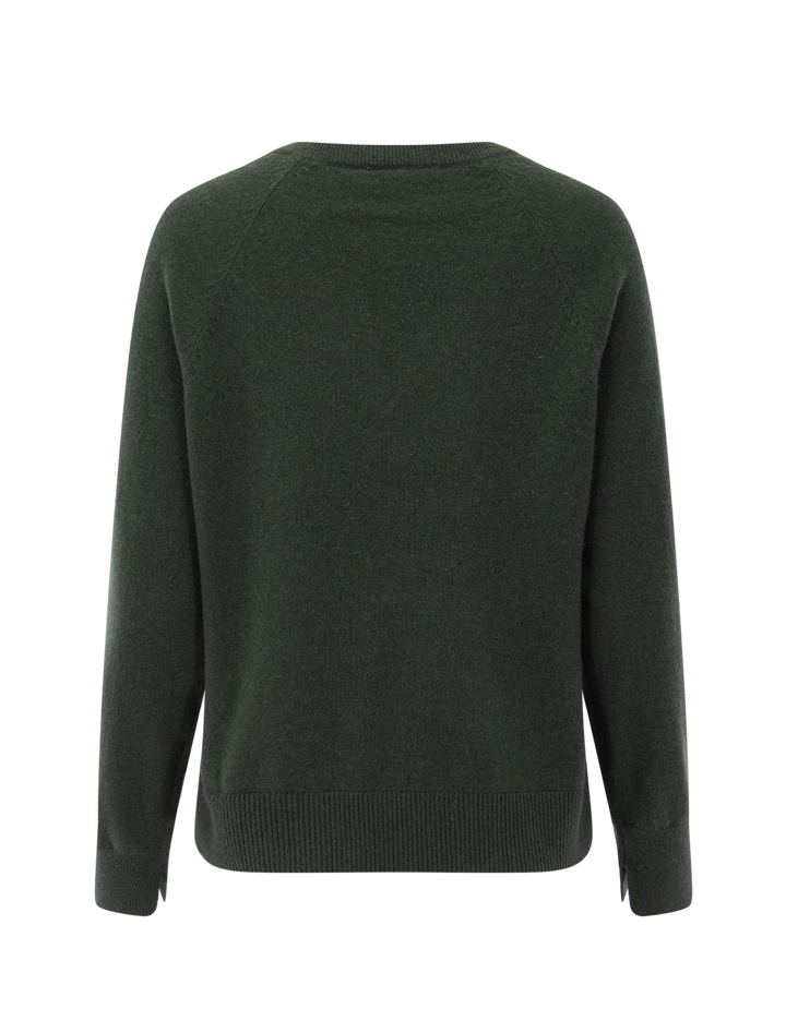 tori cashmere v neck sweater in pine