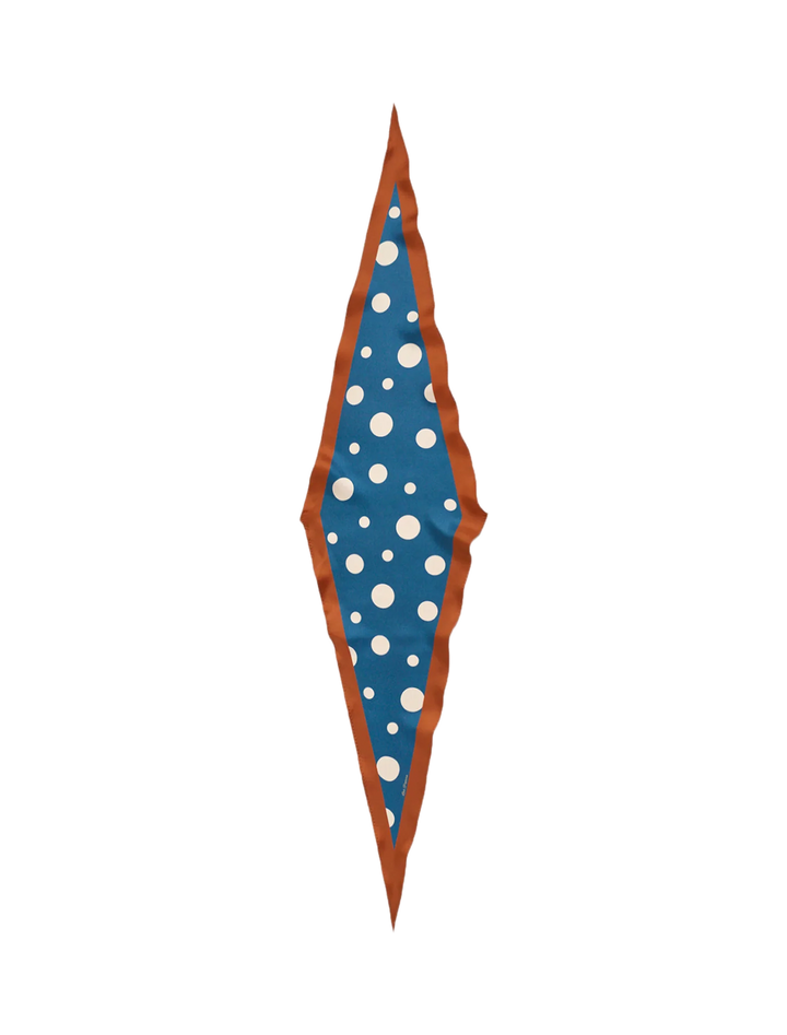retro polka dot diamond neckerchief in salted caramel