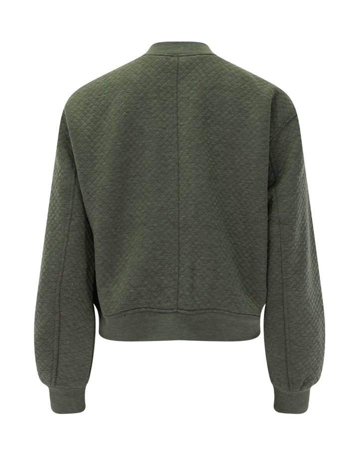 corbet quilted bomber in olive heather