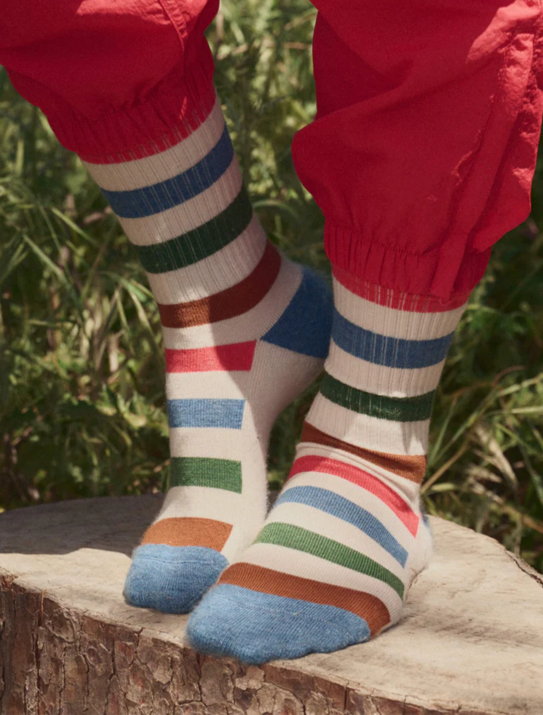 ridge runner sock in cross country stripe