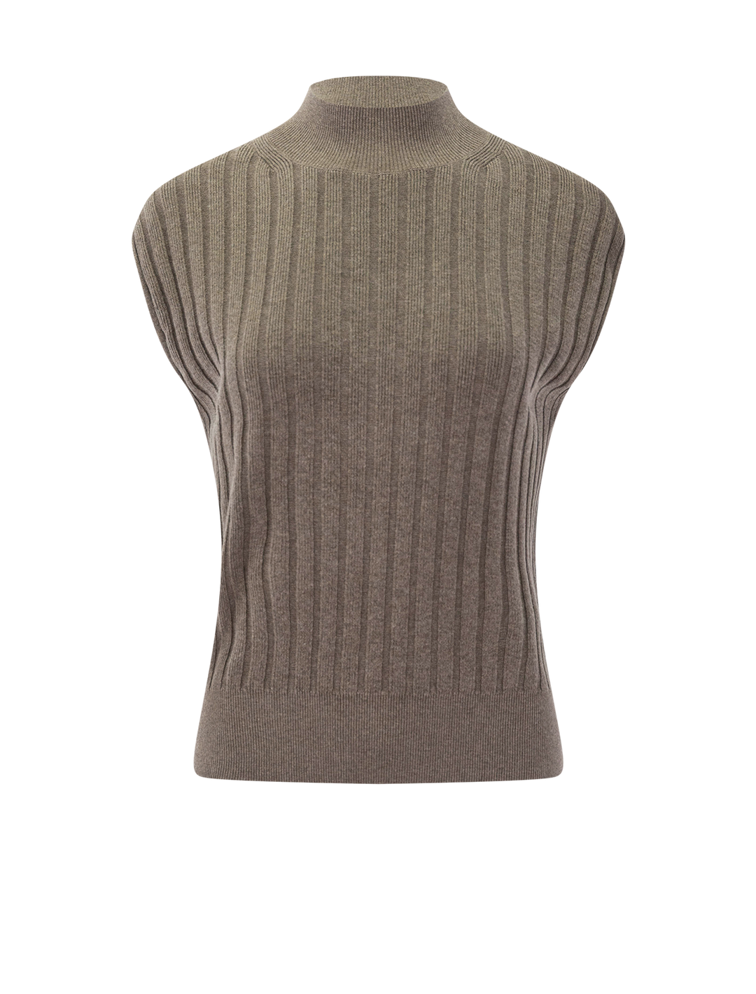 mock neck wedge sweater in mink