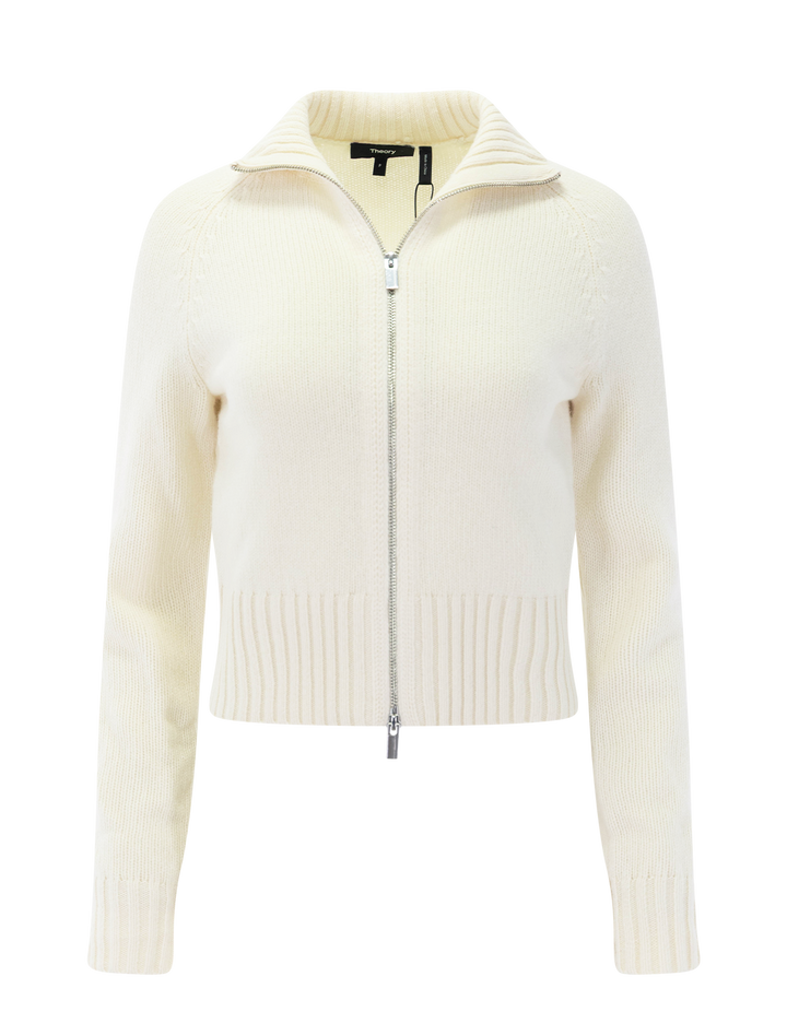 raglan zip cardigan in ivory