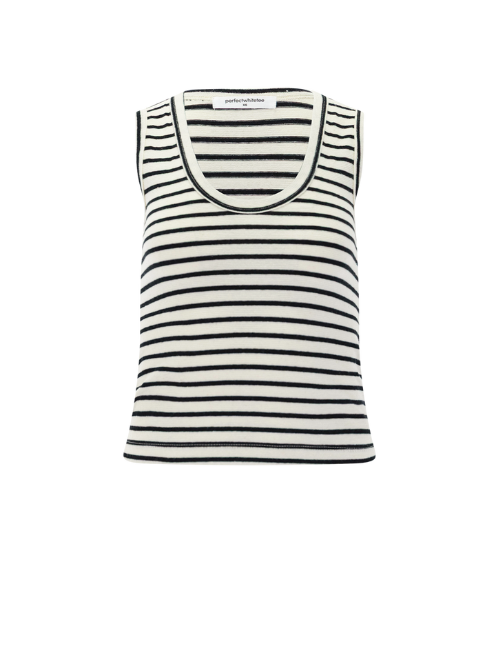 tracy tank in natural and black stripe
