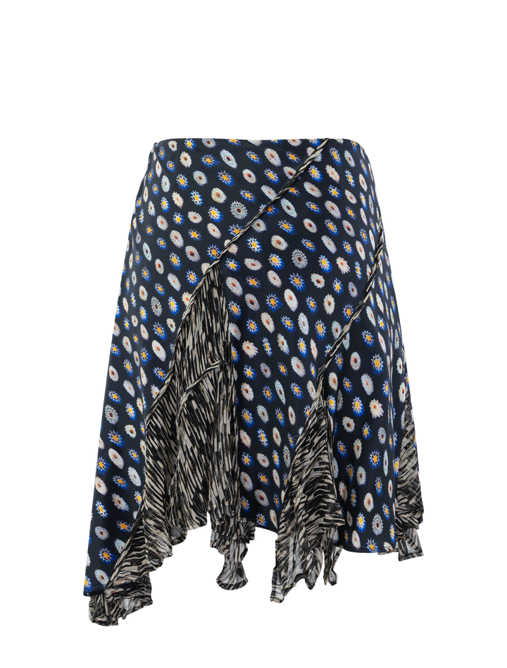 reannah silk skirt in glasswork print