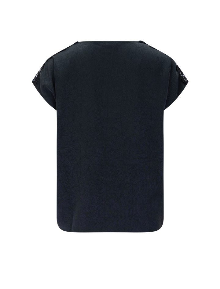 adalyn lace trim top in black
