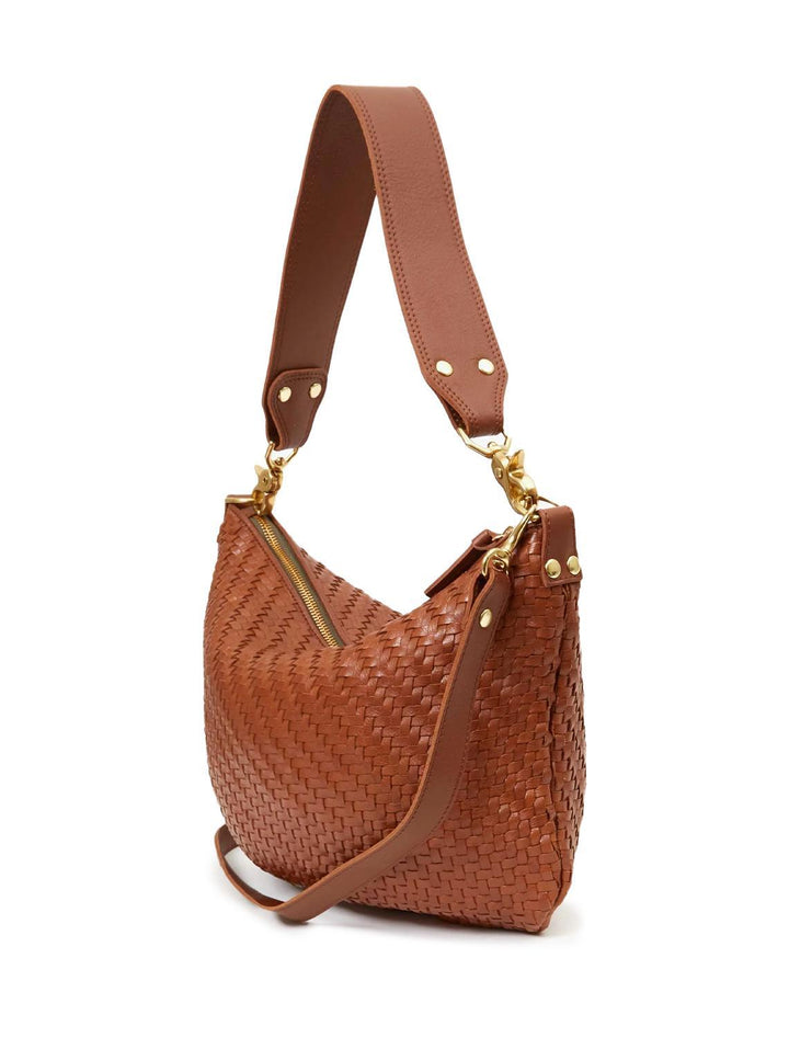 moyen messenger in hazelnut woven zig zag