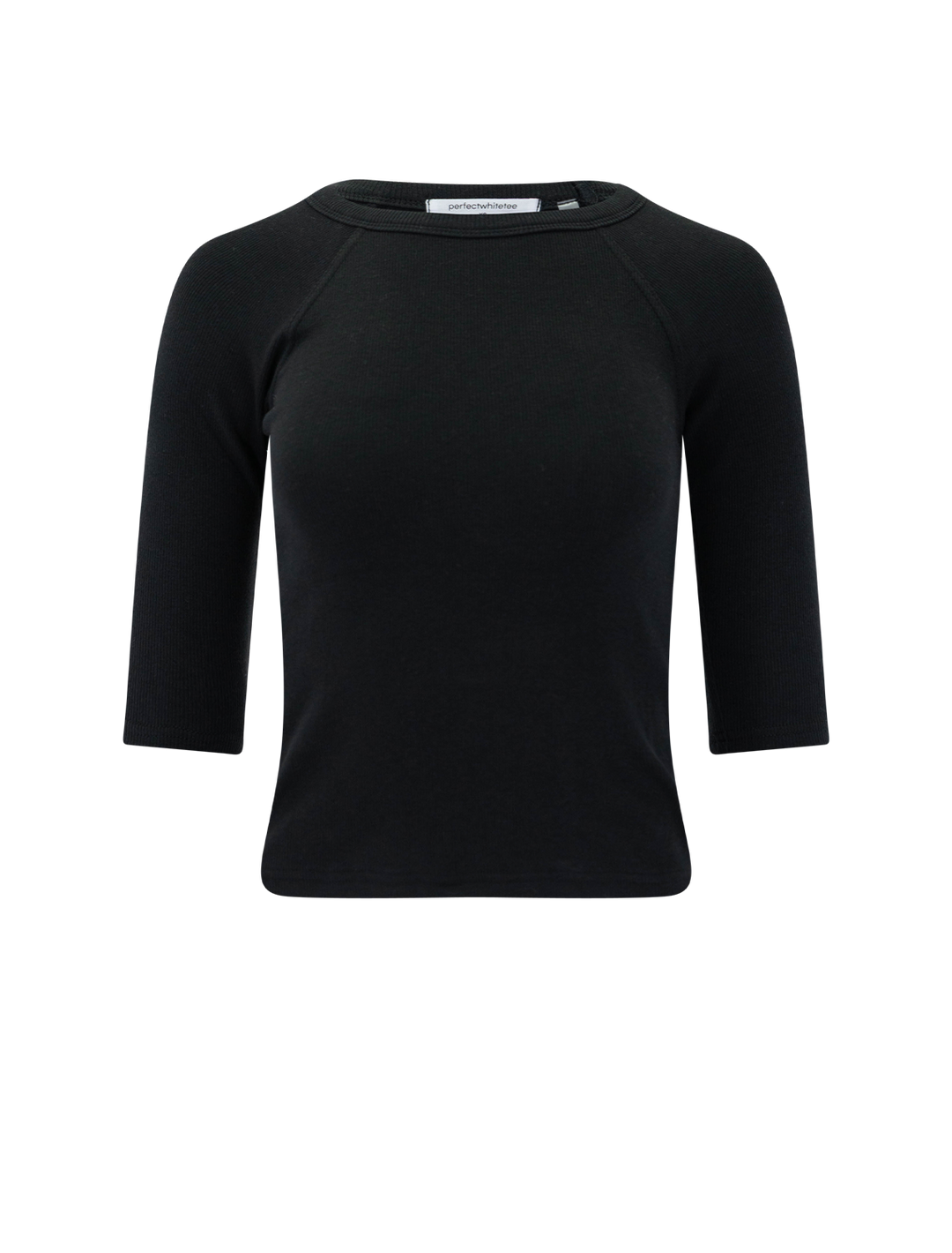 amelia short sleeve luxe rib tee in true black