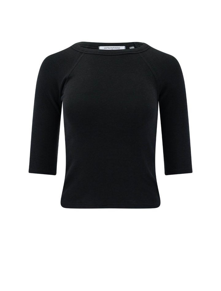 amelia short sleeve luxe rib tee in true black