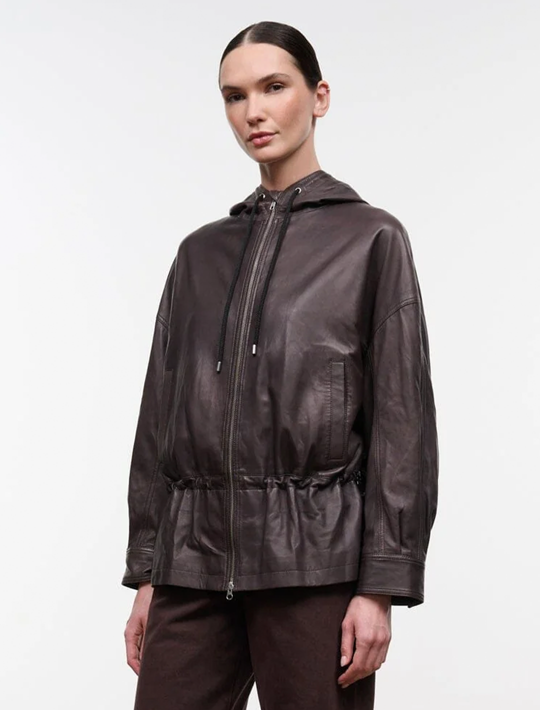 gondola leather jacket in earth