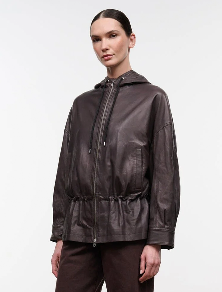 gondola leather jacket in earth
