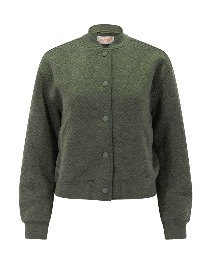 corbet quilted bomber in olive heather