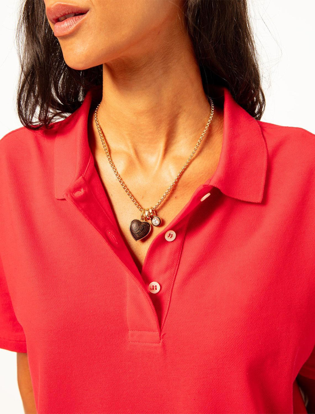 the mini simple wood heart pendant