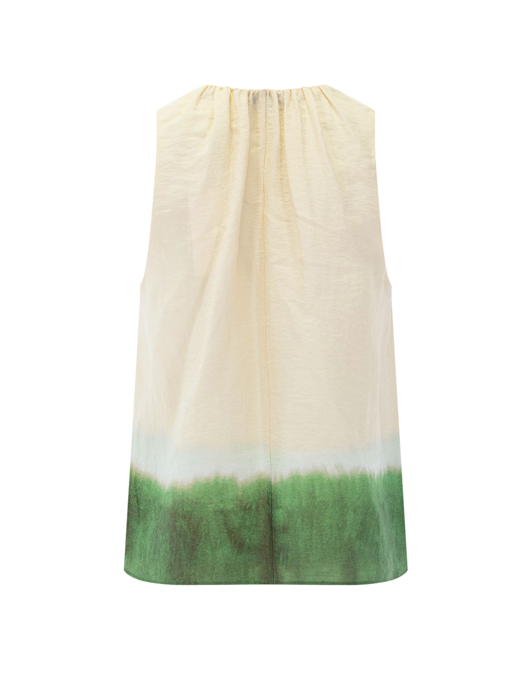 dip dye a-line sleeveless top in porcelein and herb