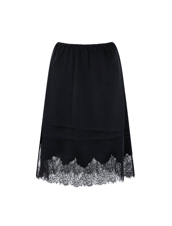 lace trimmed skirt in black