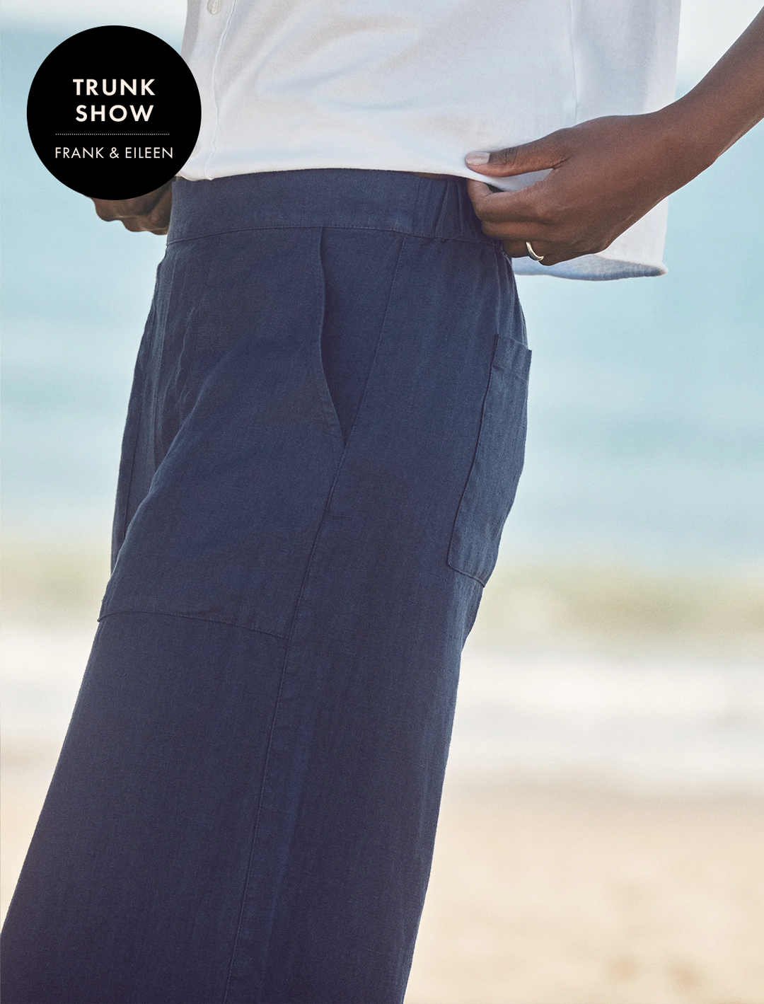 madeline linen pants in navy