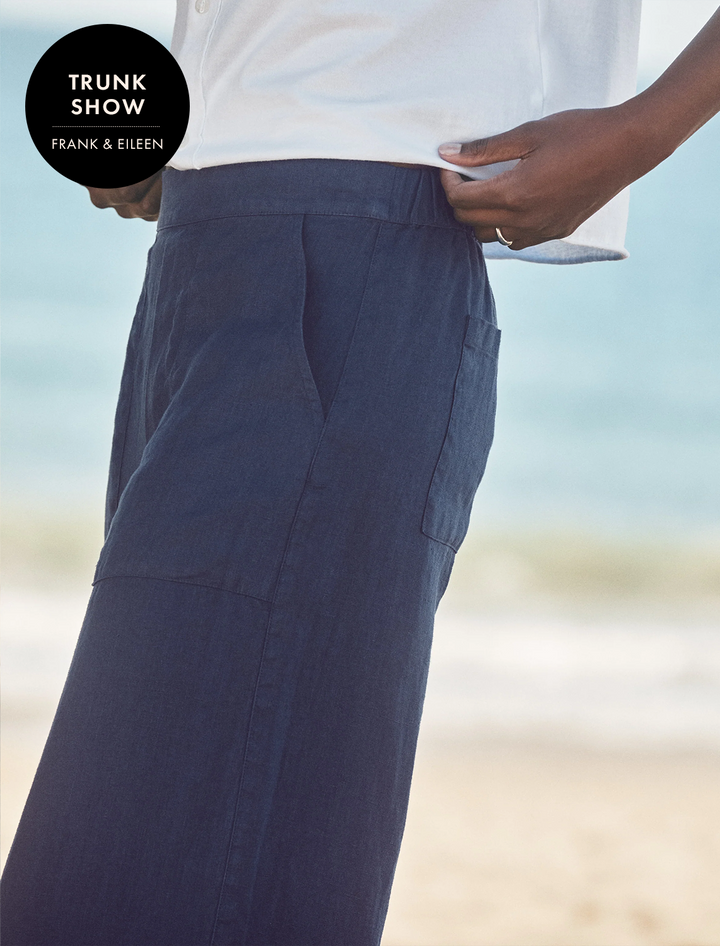 madeline linen pants in navy